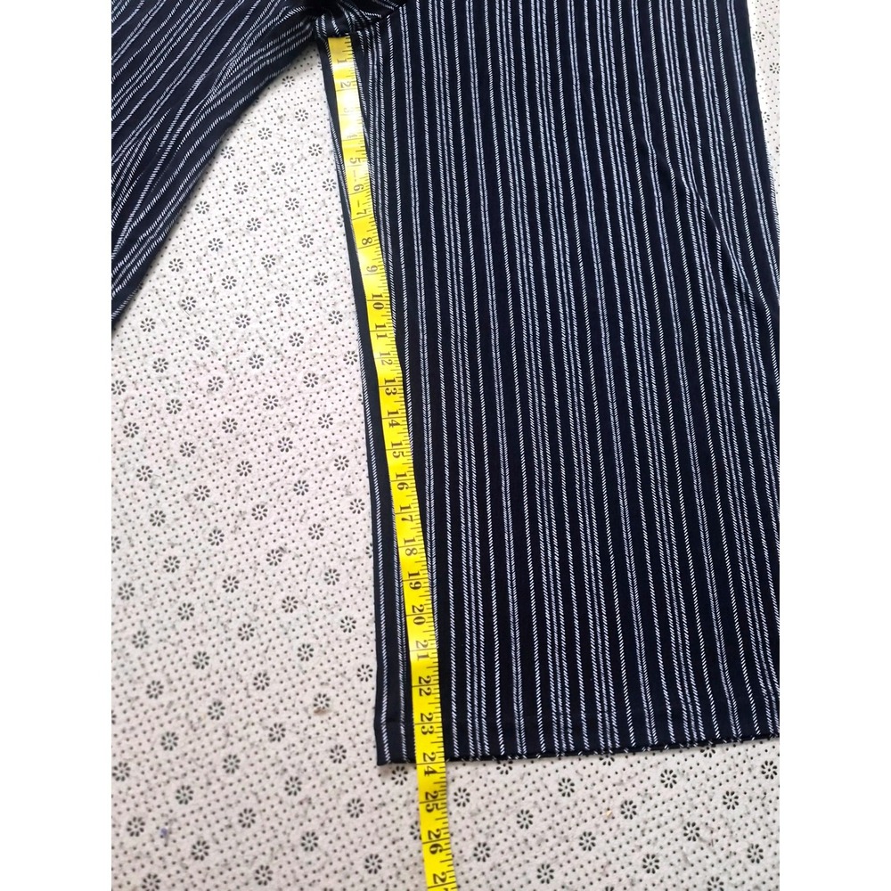 Adrianna Papell‎ XL Navy Blue White Striped Wide Leg Elastic Waist Pants - Picture 6 of 7